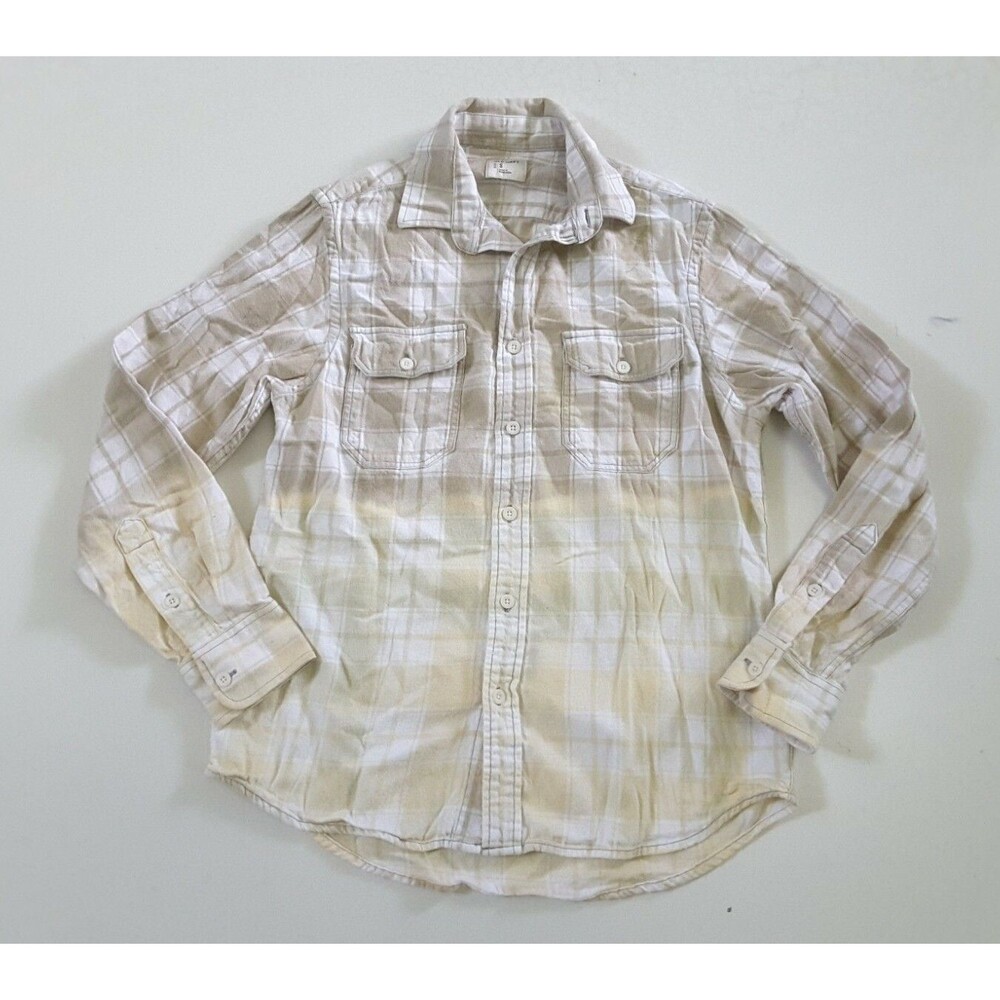 Upcycled Distressed Bleached Hand Dyed Ombre Country Grunge Rockabilly Shirt S